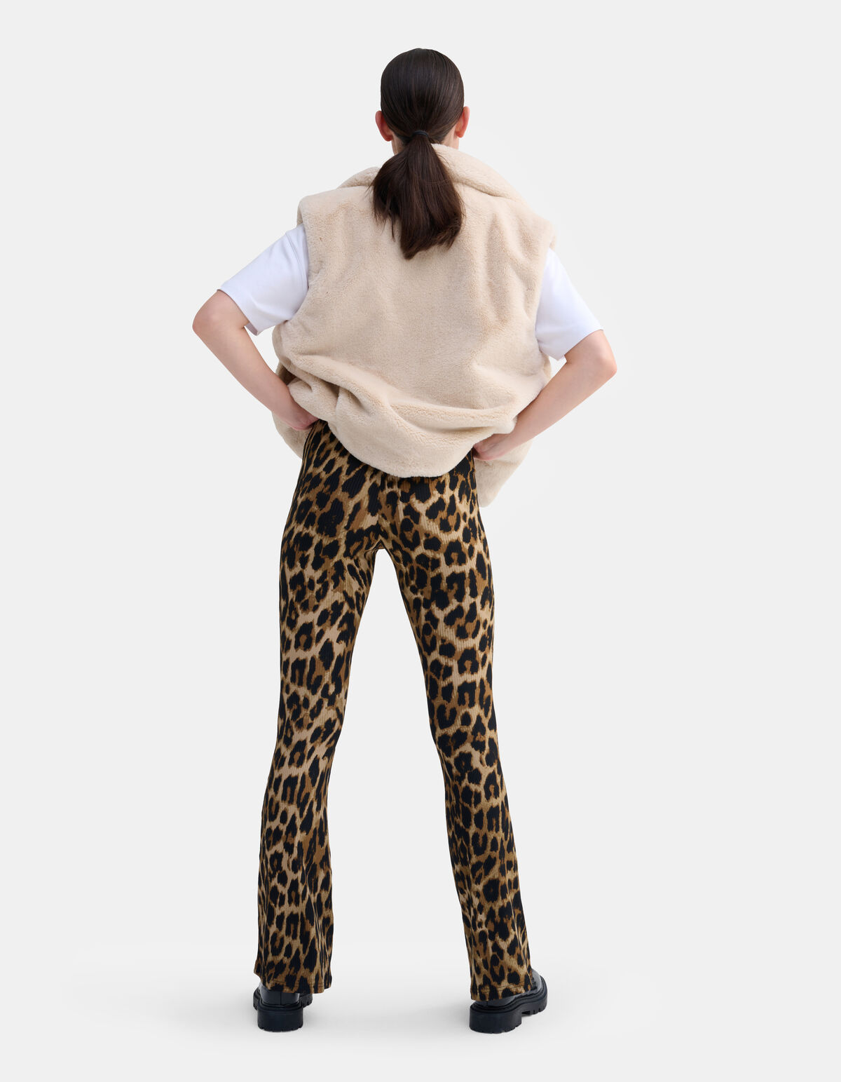 Schlaghosen-Leggings aus Rippstoff Animal SHOEBY WOMEN