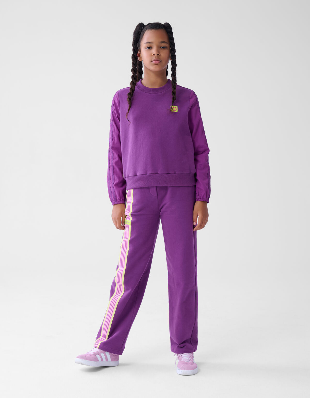 Streifen-Label-Pullover Lila SHOEBY GIRLS