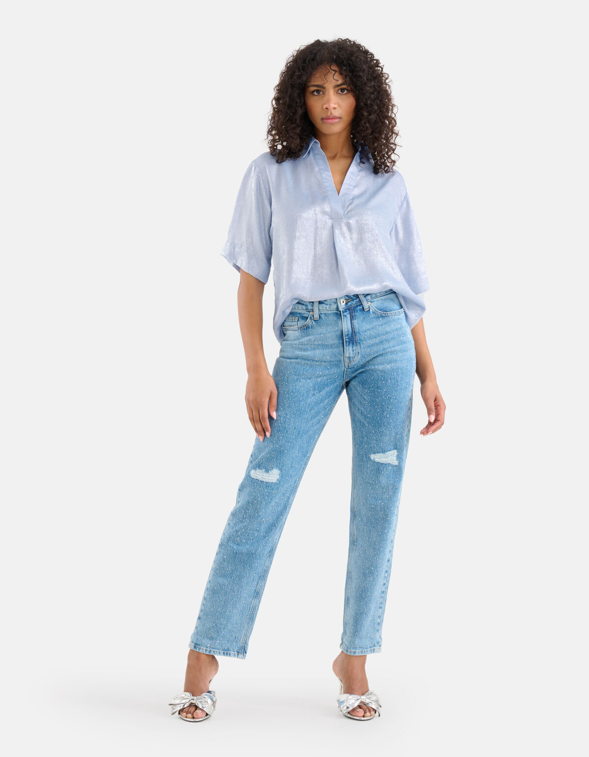 Metallic Top Hellblau By Fred SHOEBY WOMEN