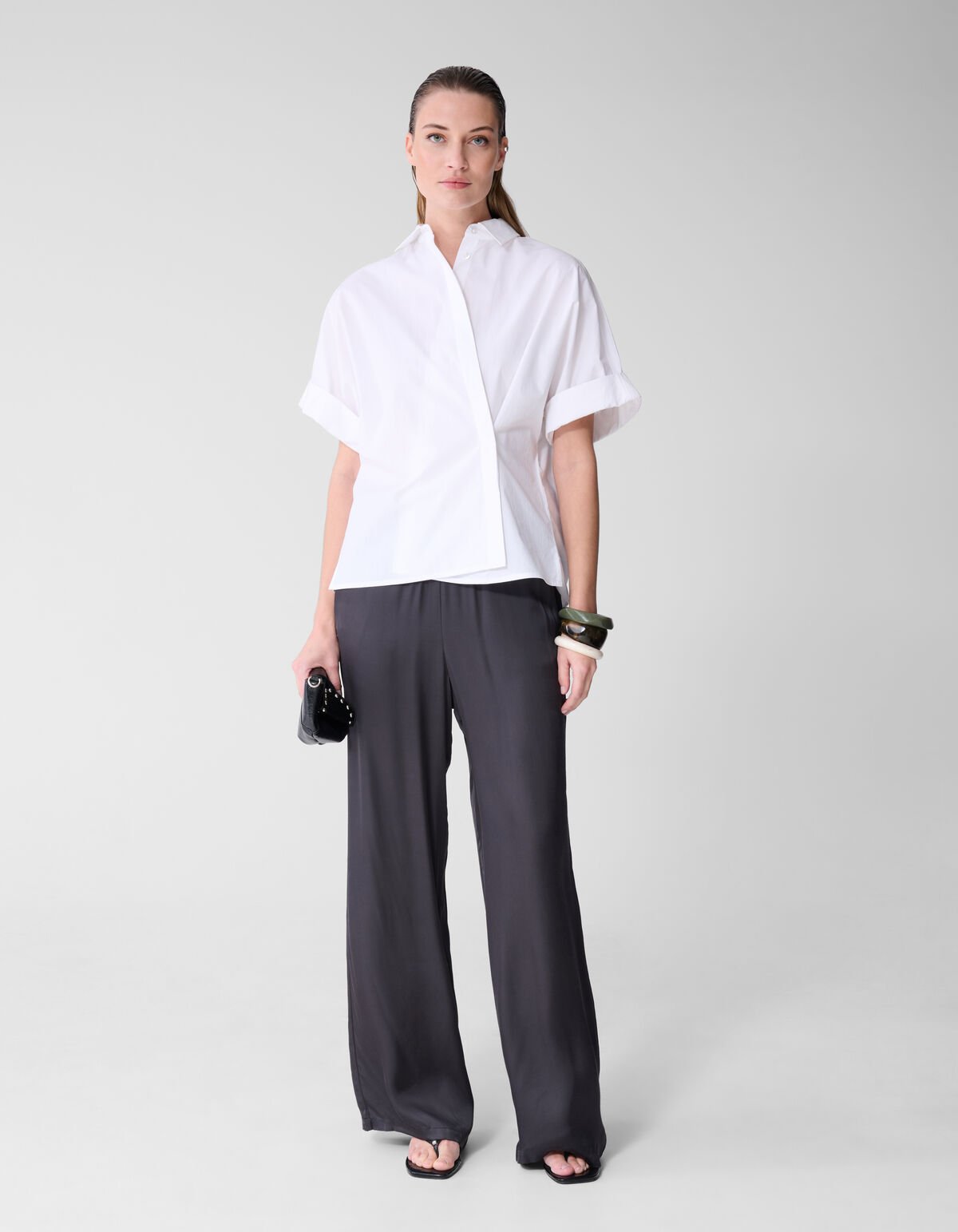 &Uuml;bergro&szlig;e Kurzarmbluse Wei&szlig; von Lonneke SHOEBY WOMEN