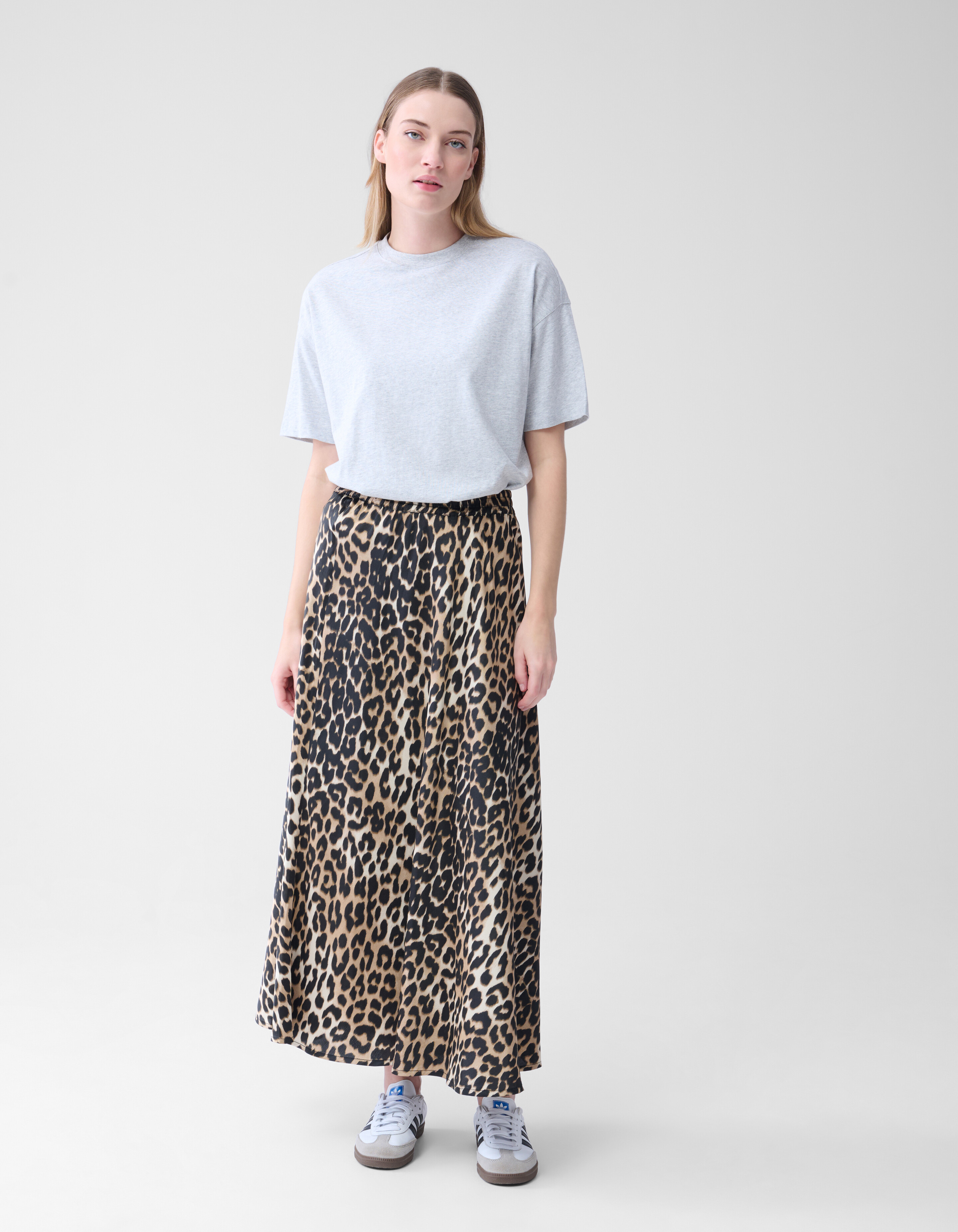 Übergroßes Basic-T-Shirt Hellgrau SHOEBY WOMEN
