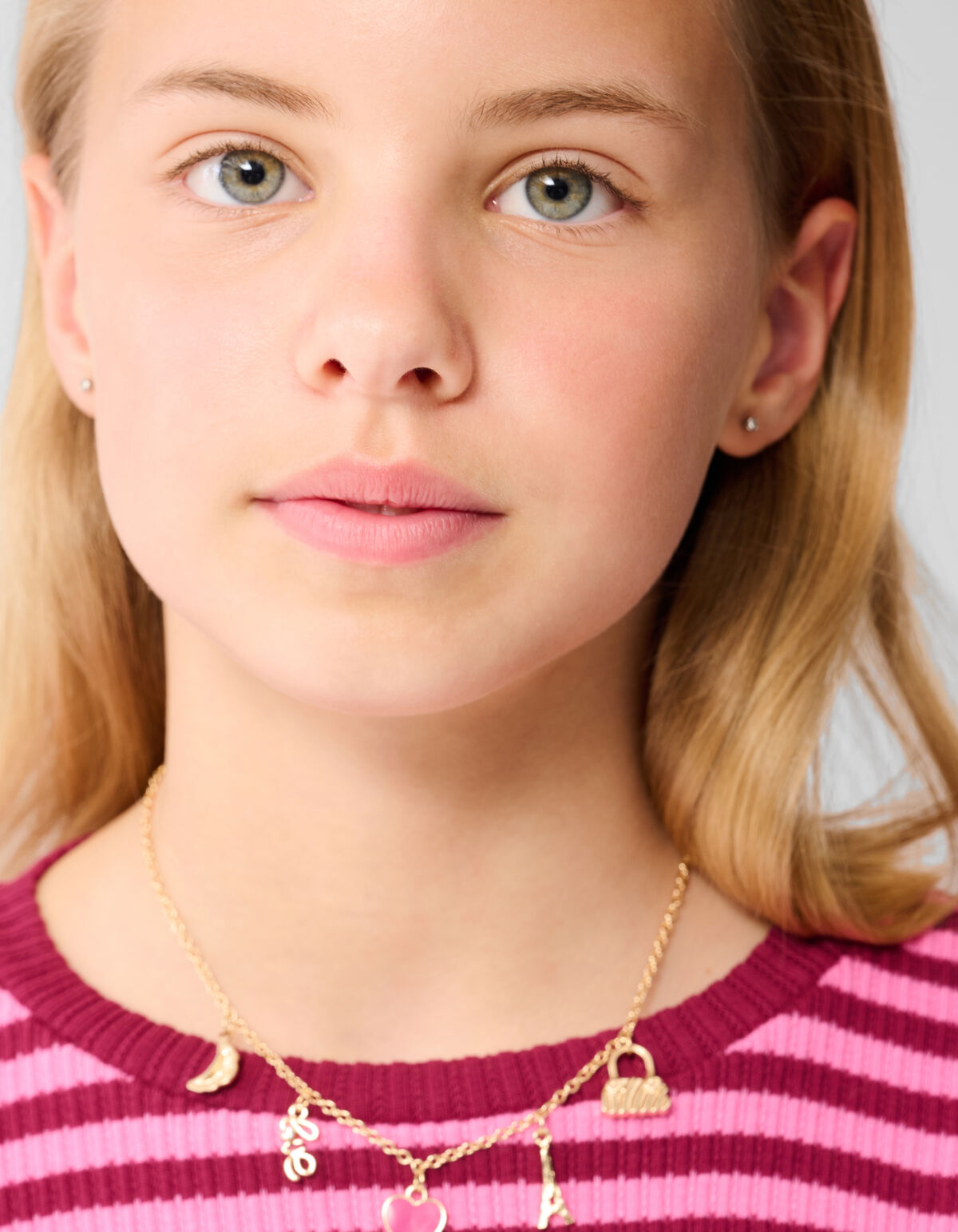 Gestreiftes Rüschentop Dunkelrot SHOEBY GIRLS