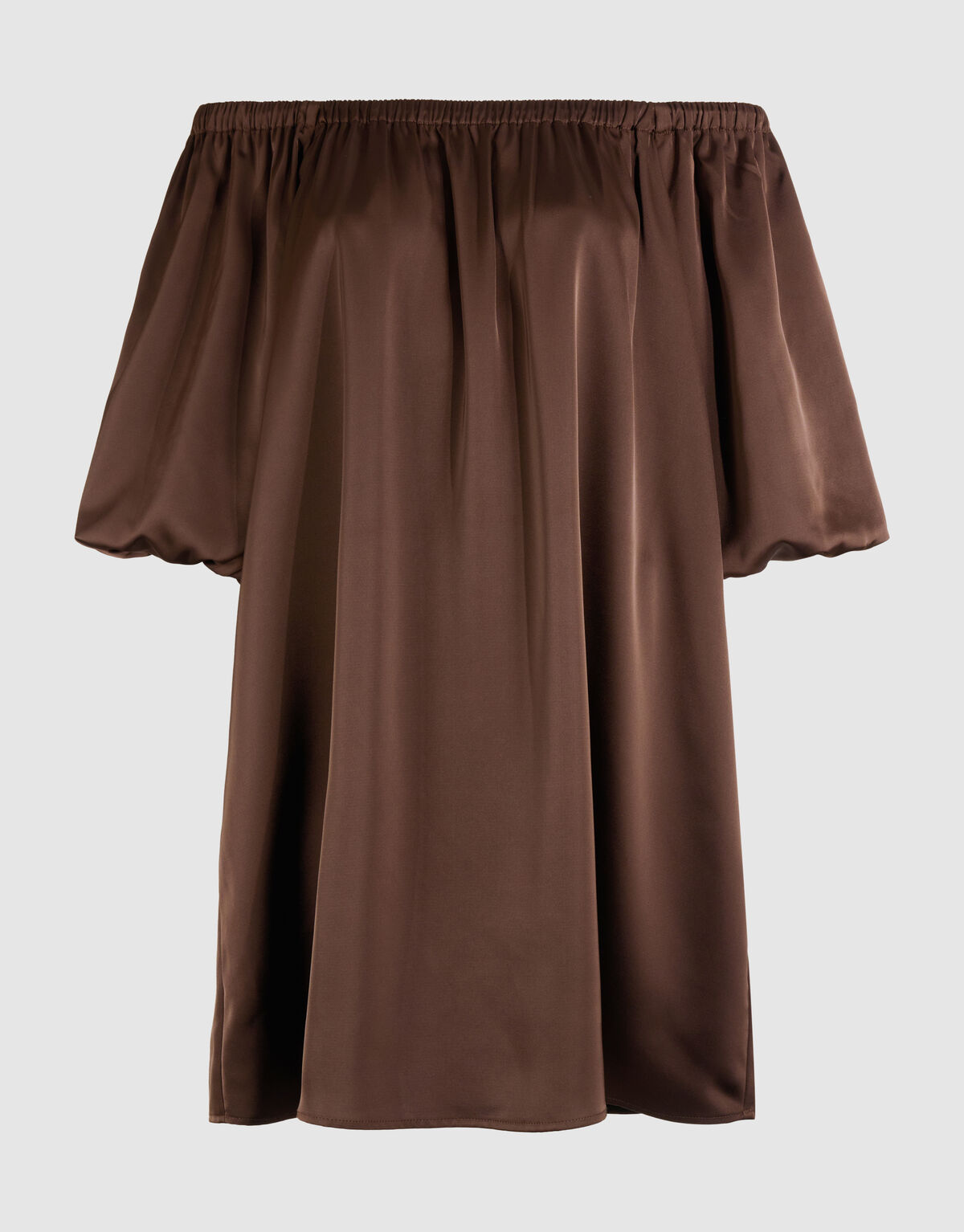 Satin Off-Shoulder Mini Kleid Braun von Fred SHOEBY WOMEN