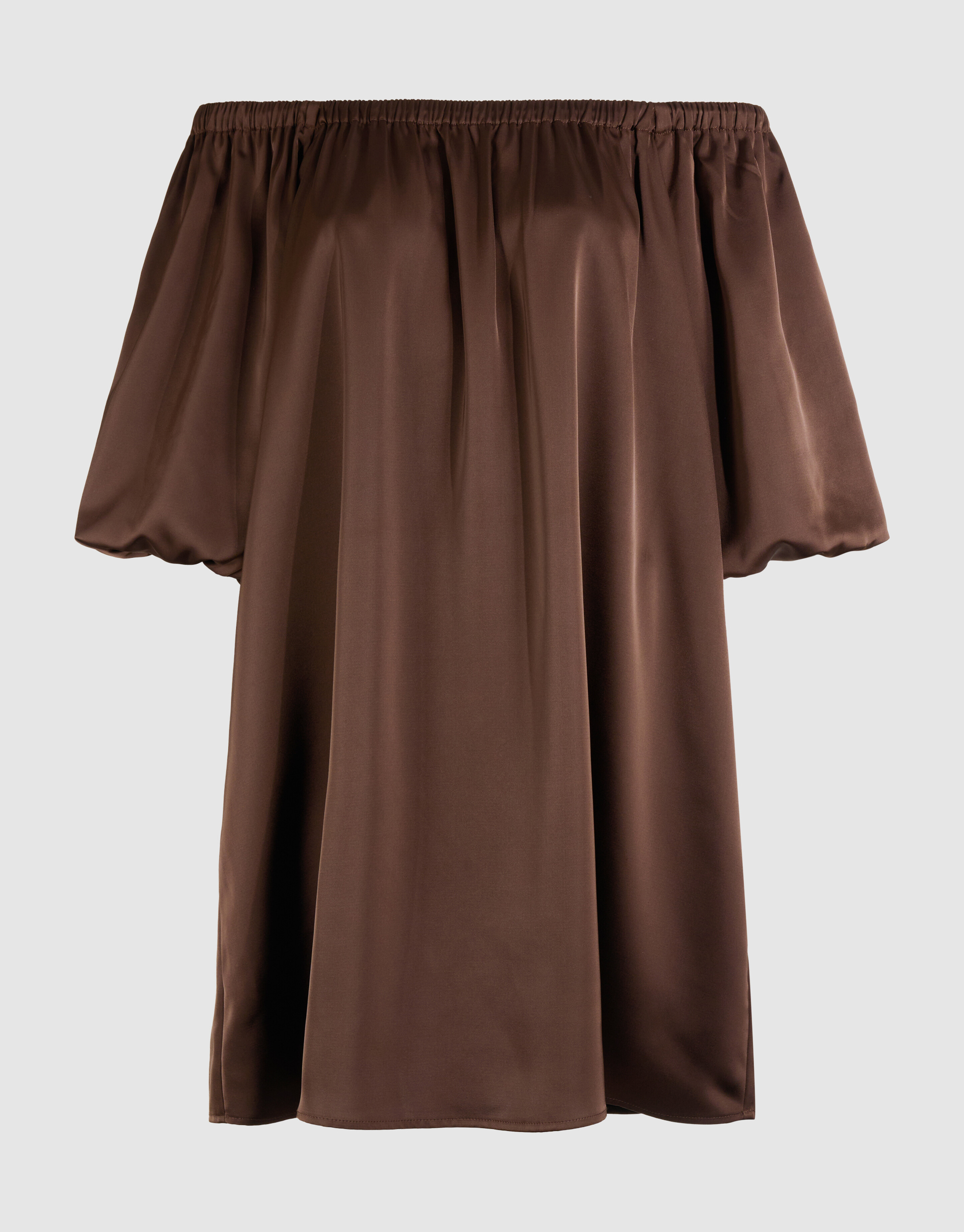 Satin Off-Shoulder Mini Kleid Braun von Fred SHOEBY WOMEN