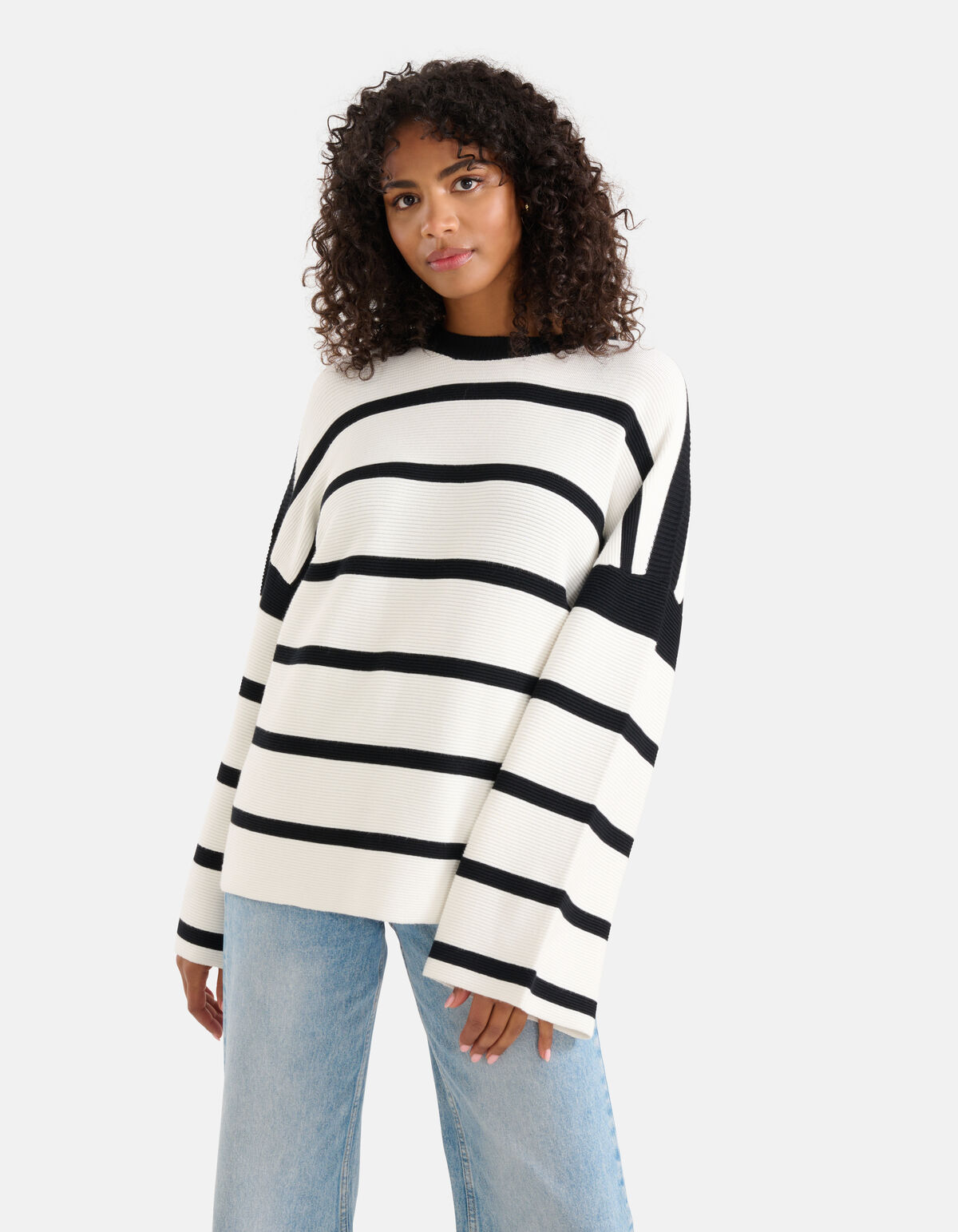 Gestreifter Pullover Wei&szlig; SHOEBY WOMEN