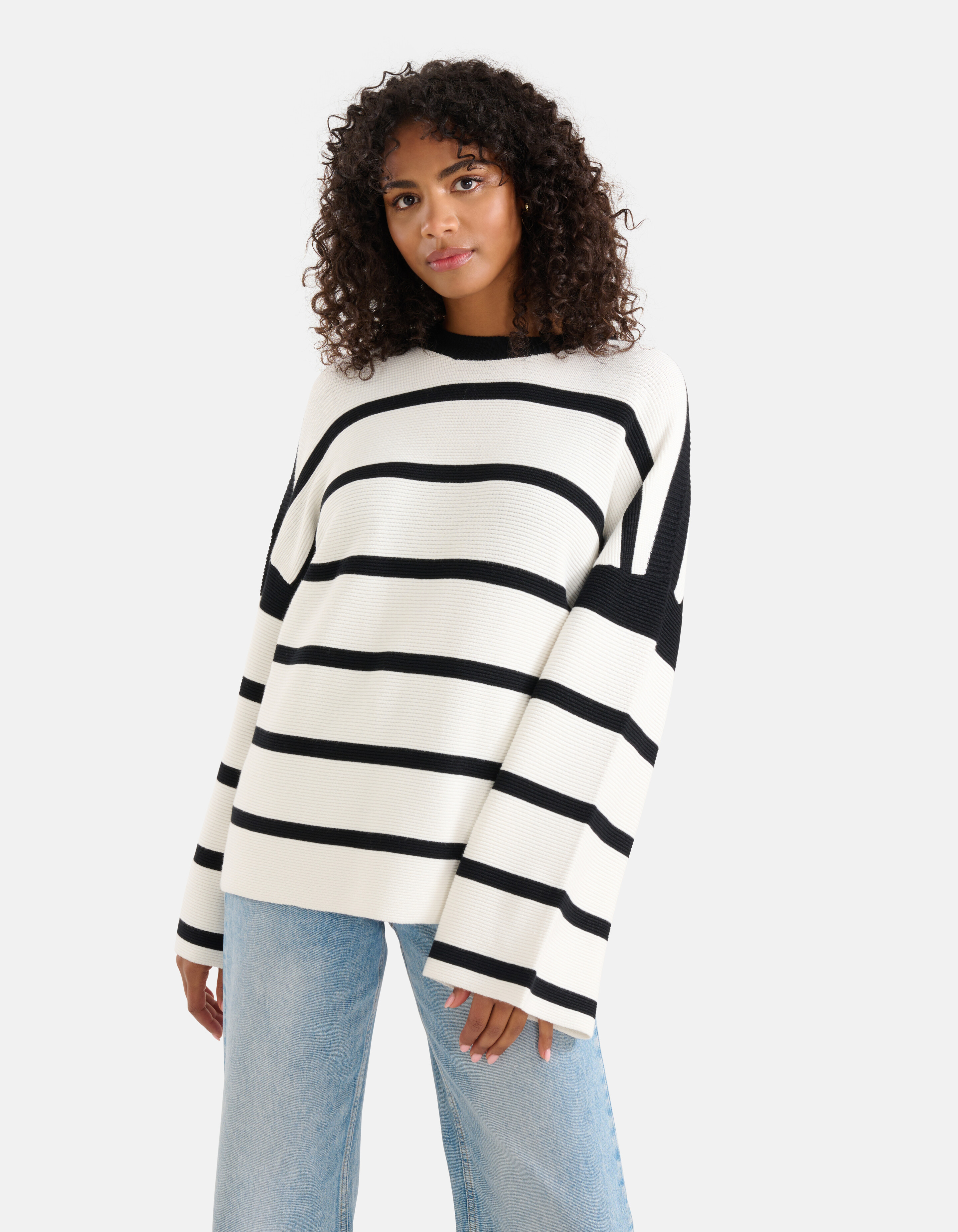 Gestreifter Pullover Weiß SHOEBY WOMEN