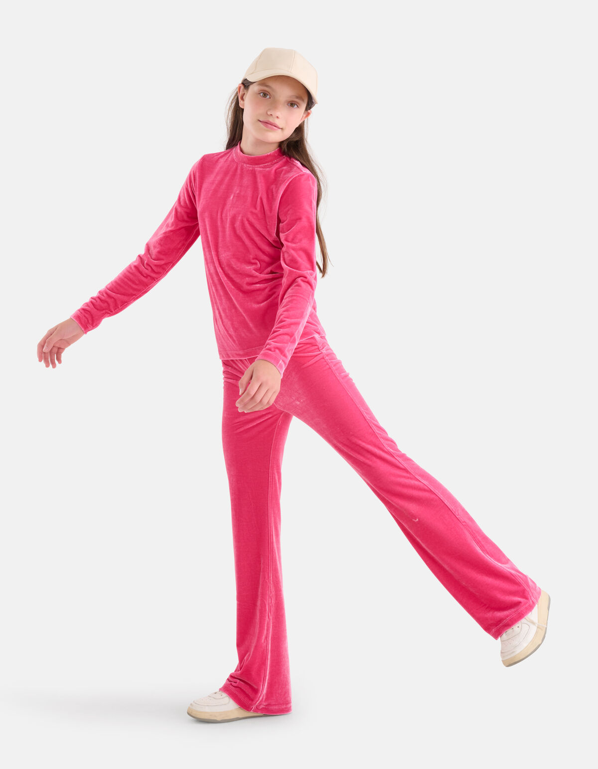 Schlaghose aus Samt Rosa SHOEBY GIRLS