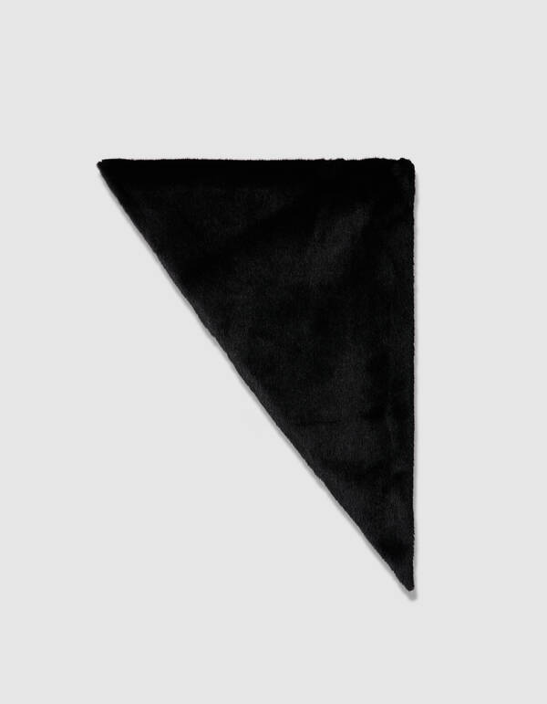 Faux Fur Triangle Schal Schwarz SHOEBY ACCESSOIRES