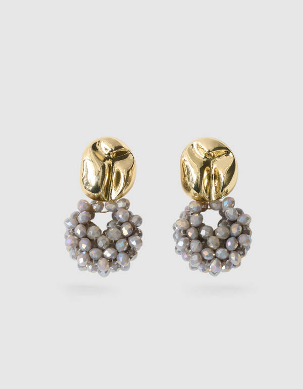 Perlen Runde Ohrringe Grau SHOEBY ACCESSOIRES