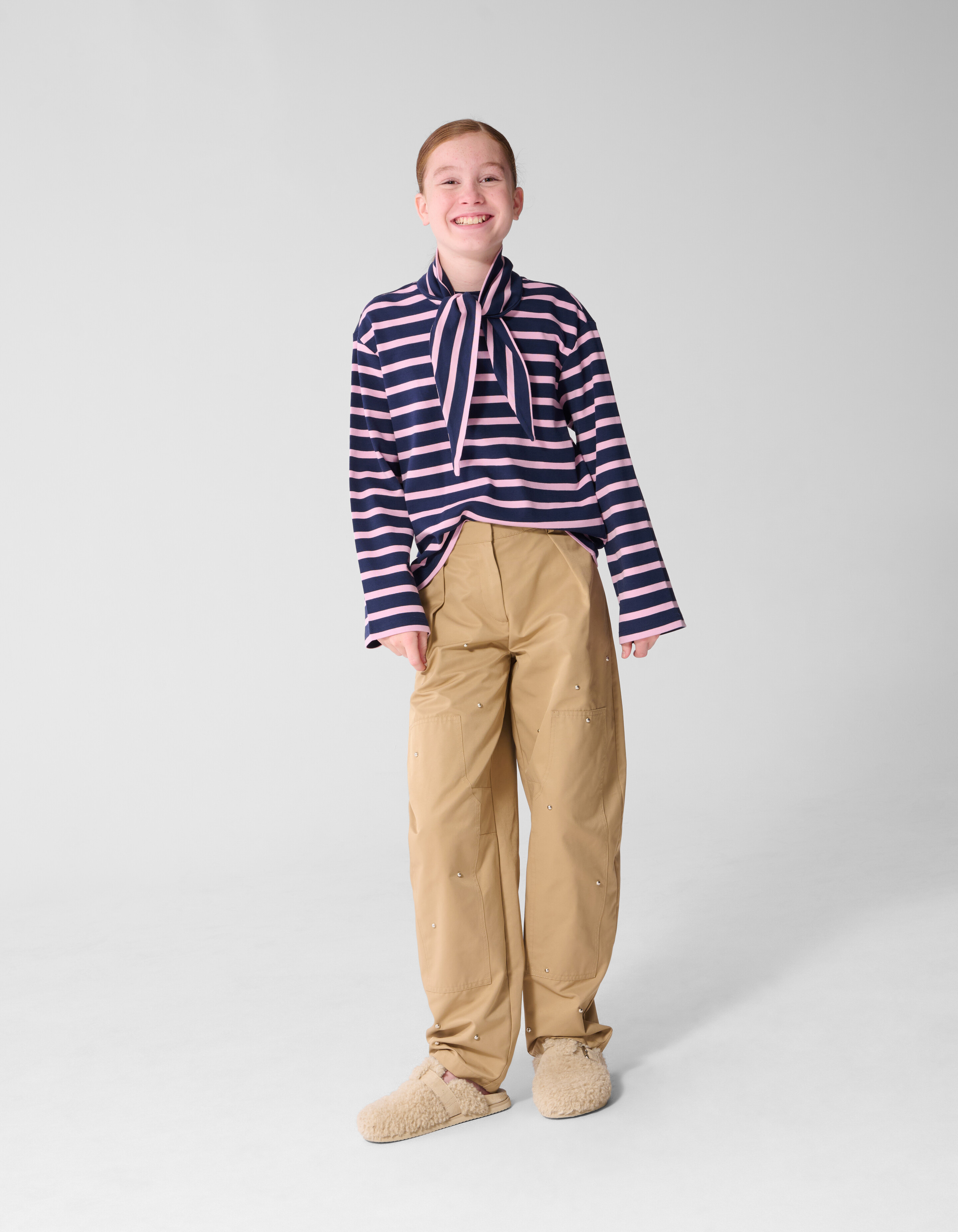 Wrap Gestreifte Longsleeve Dunkelblau SHOEBY GIRLS