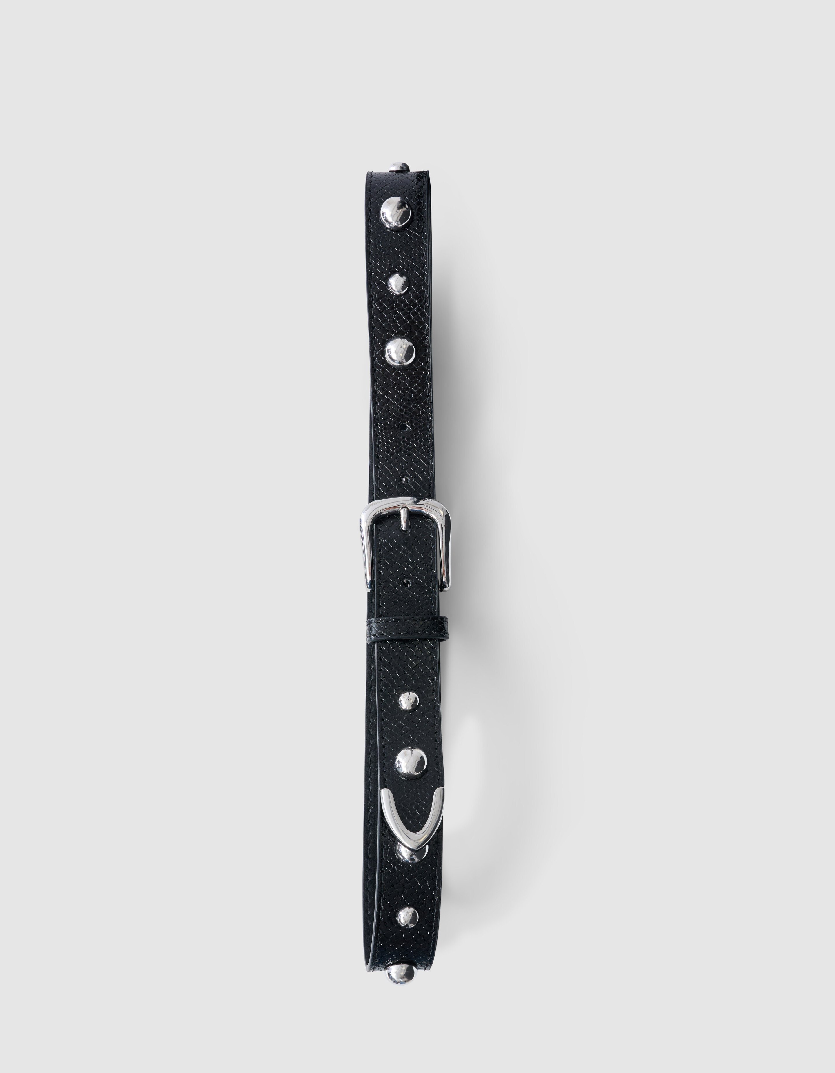 Kroko-Gürtel mit Nieten in Schwarz SHOEBY ACCESSOIRES