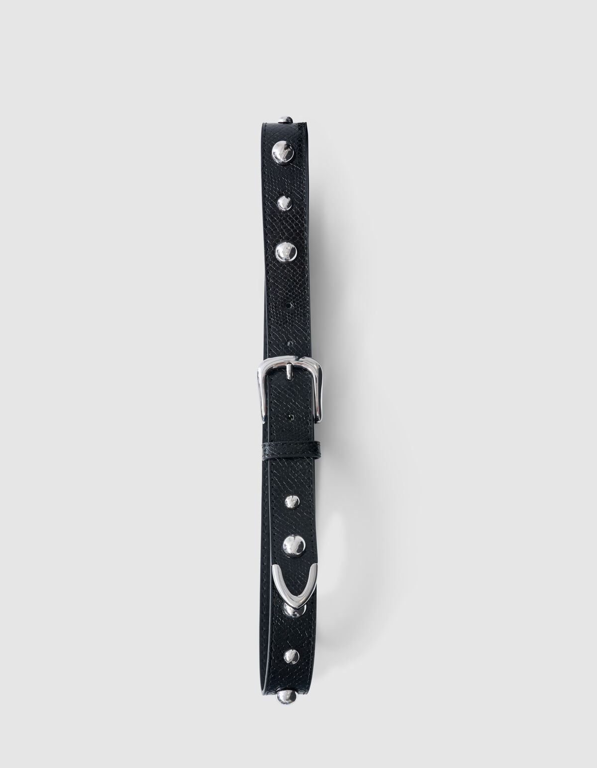 Kroko-Gürtel mit Nieten in Schwarz SHOEBY ACCESSOIRES