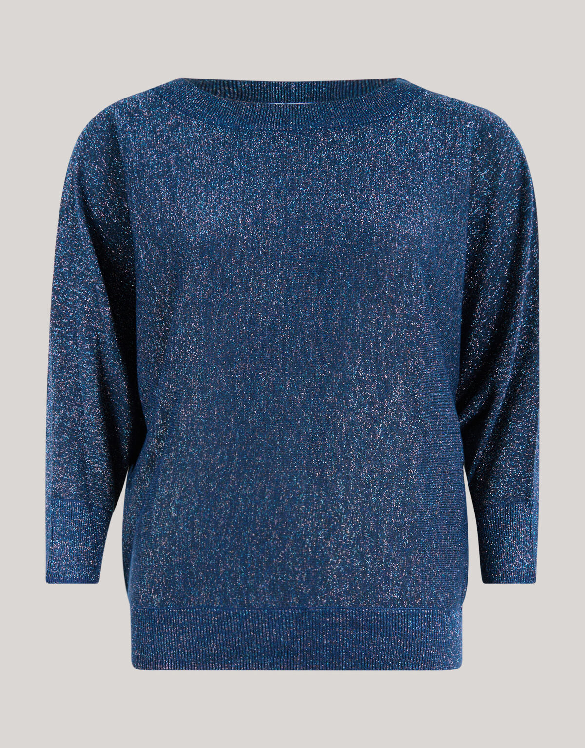 Glitzer Fledermaus&auml;rmel Pullover Blau SHOEBY WOMEN