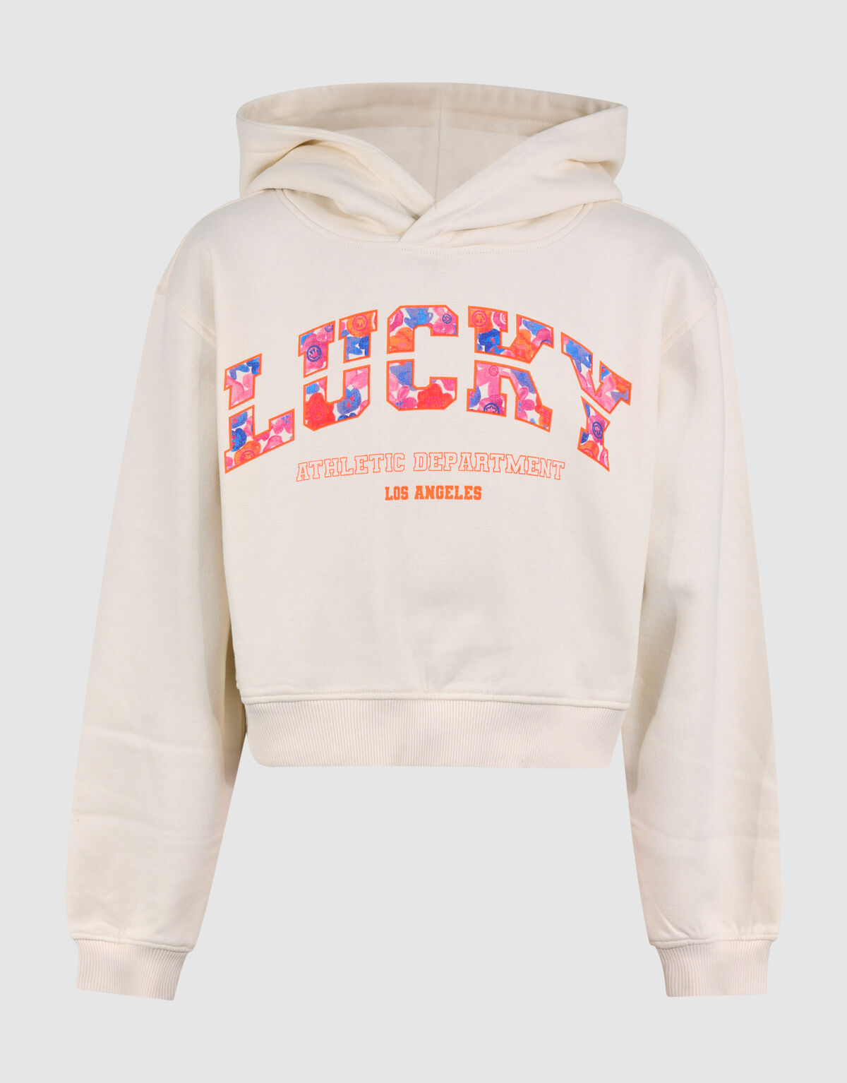 Gek&uuml;rzter Varsity-Kapuzenpullover Off White SHOEBY GIRLS