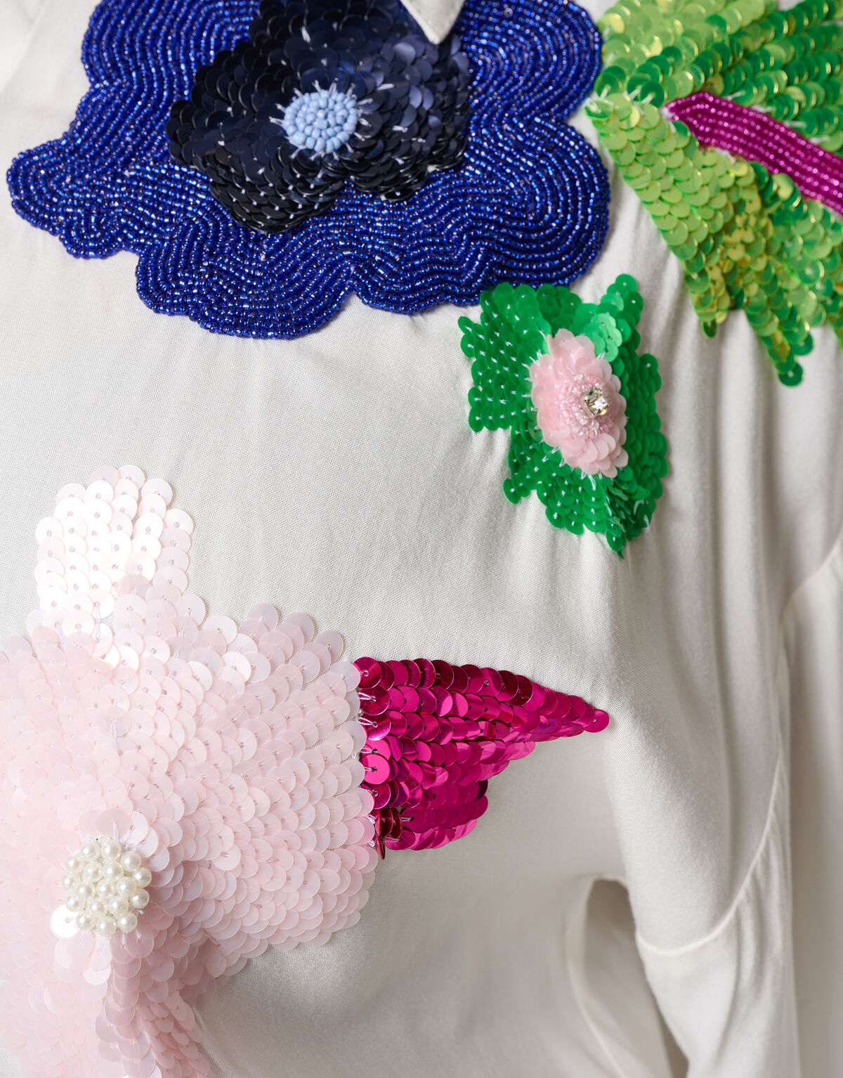 Paillettenbluse Wei&szlig; SHOEBY WOMEN