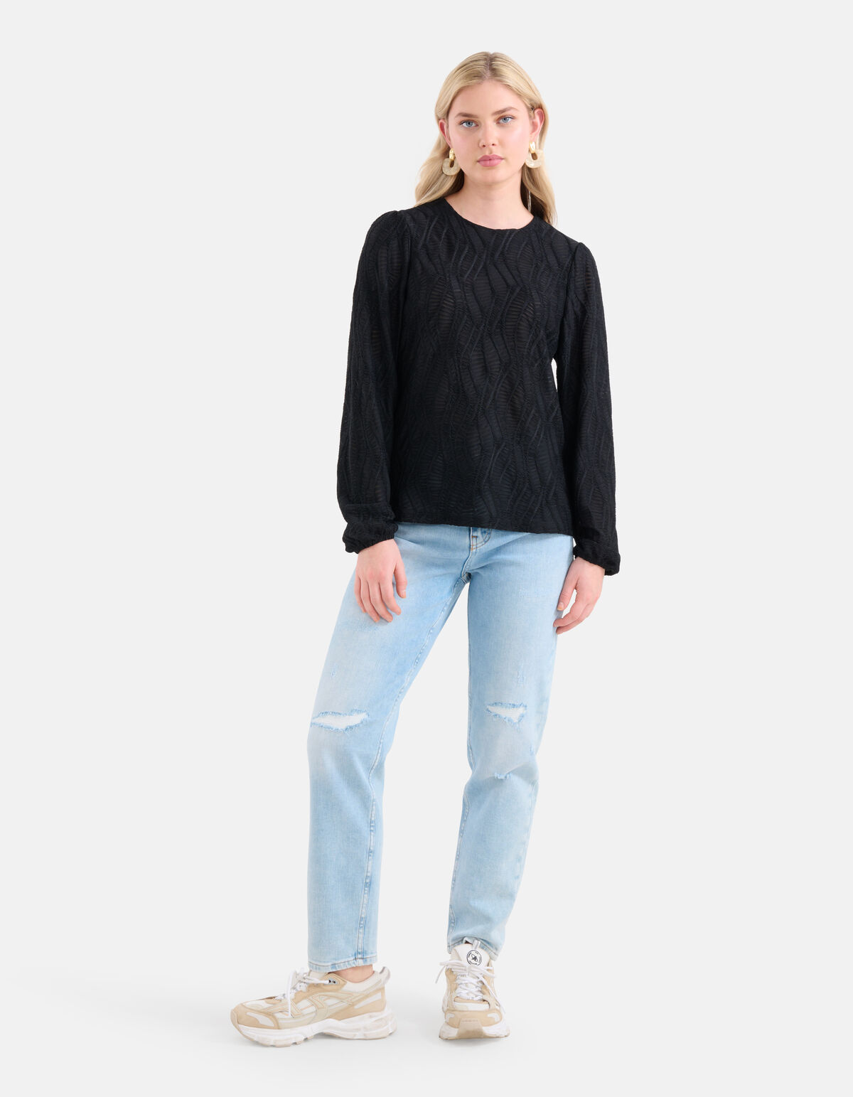 Textur Top Schwarz SHOEBY WOMEN