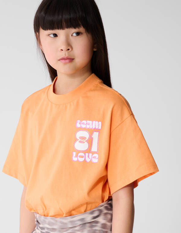Team Love Artwork T-Shirt Orange SHOEBY GIRLS
