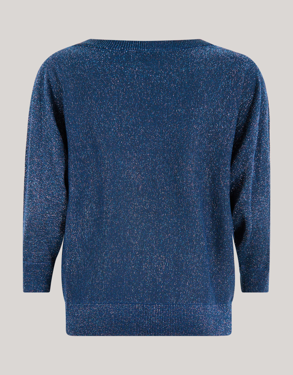 Glitzer Fledermaus&auml;rmel Pullover Blau SHOEBY WOMEN
