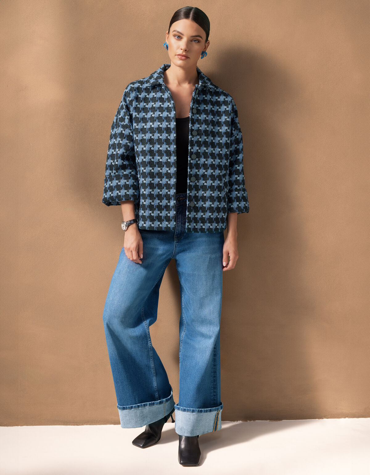 Weit geschnittene Turn Up Jeans Mediumstone von Mi SHOEBY WOMEN