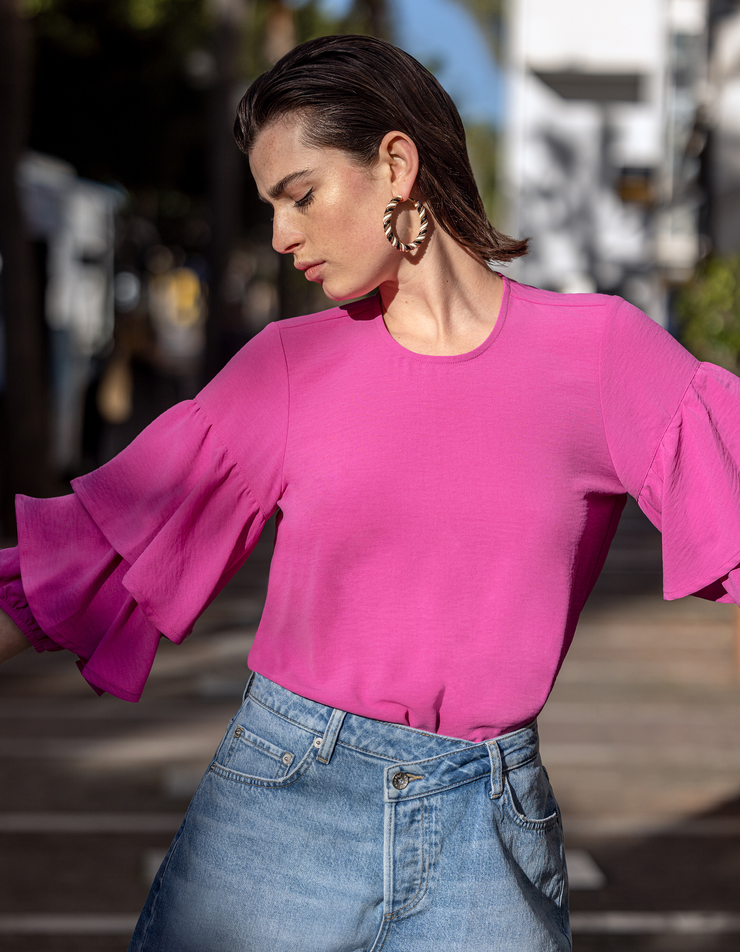 Rüschenbluse Rosa SHOEBY WOMEN