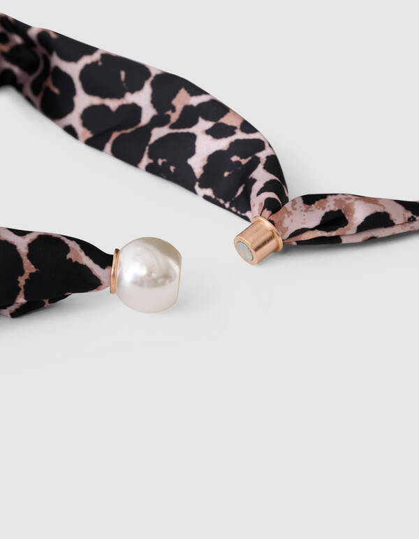 Pearl Leopard Schal-Halskette Braun SHOEBY ACCESSOIRES