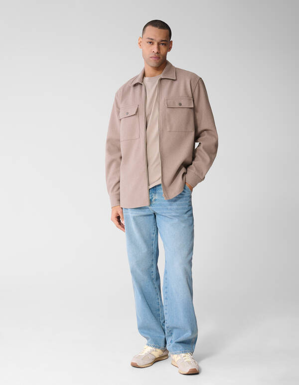 Soft Zip Overshirt Hellbraun SHOEBY MEN