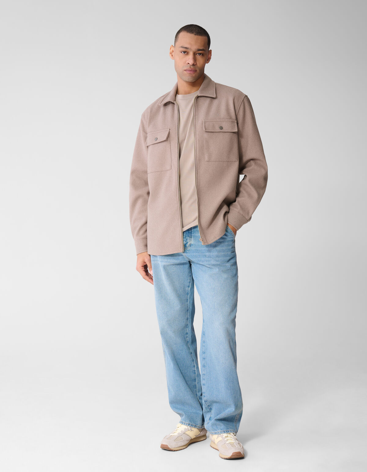 Soft Zip Overshirt Hellbraun SHOEBY MEN