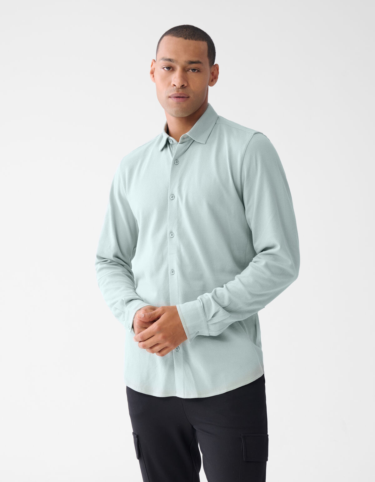 Struktur Hemd Blau SHOEBY MEN