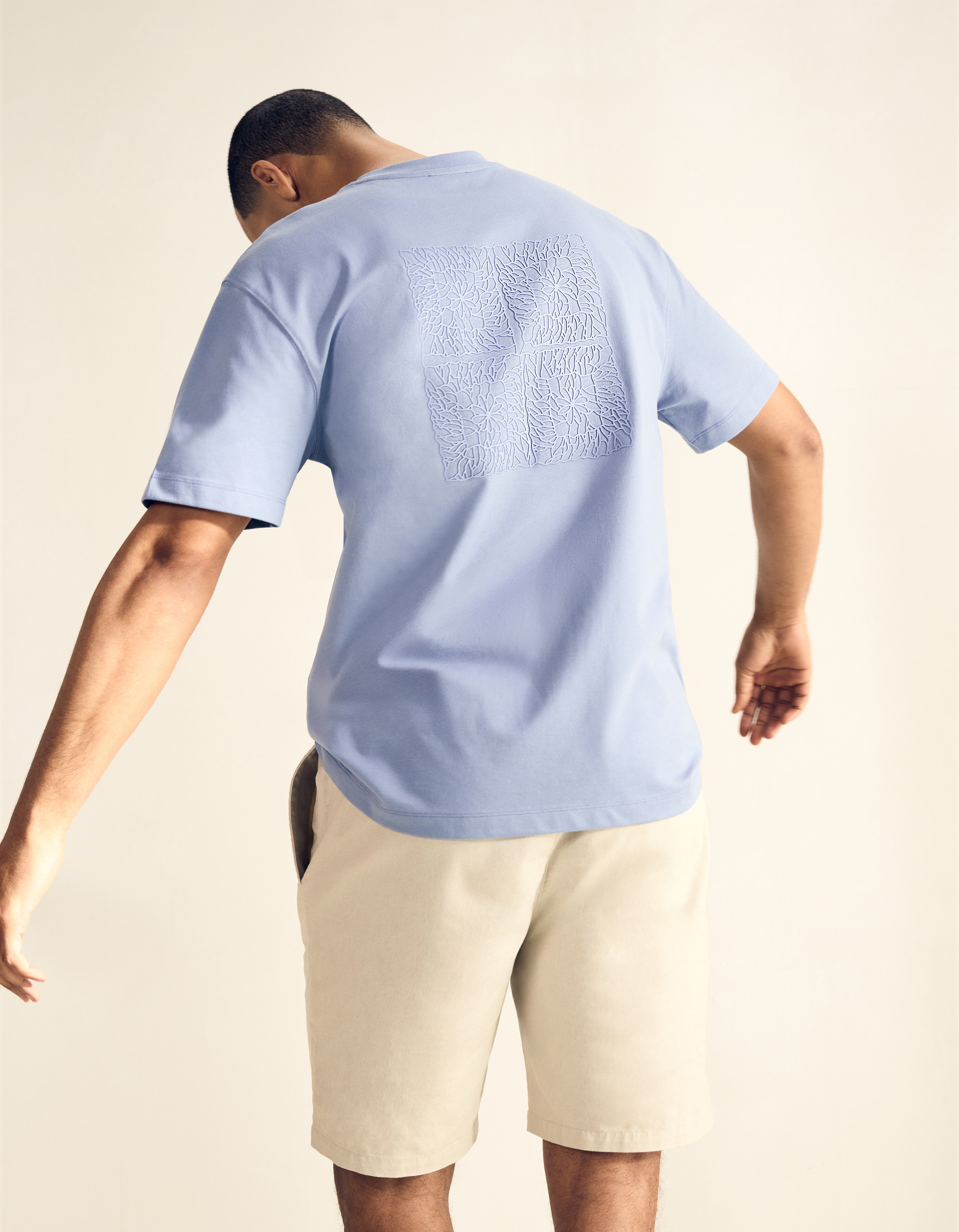 Gehäkeltes T-shirt Hellblau SHOEBY MEN