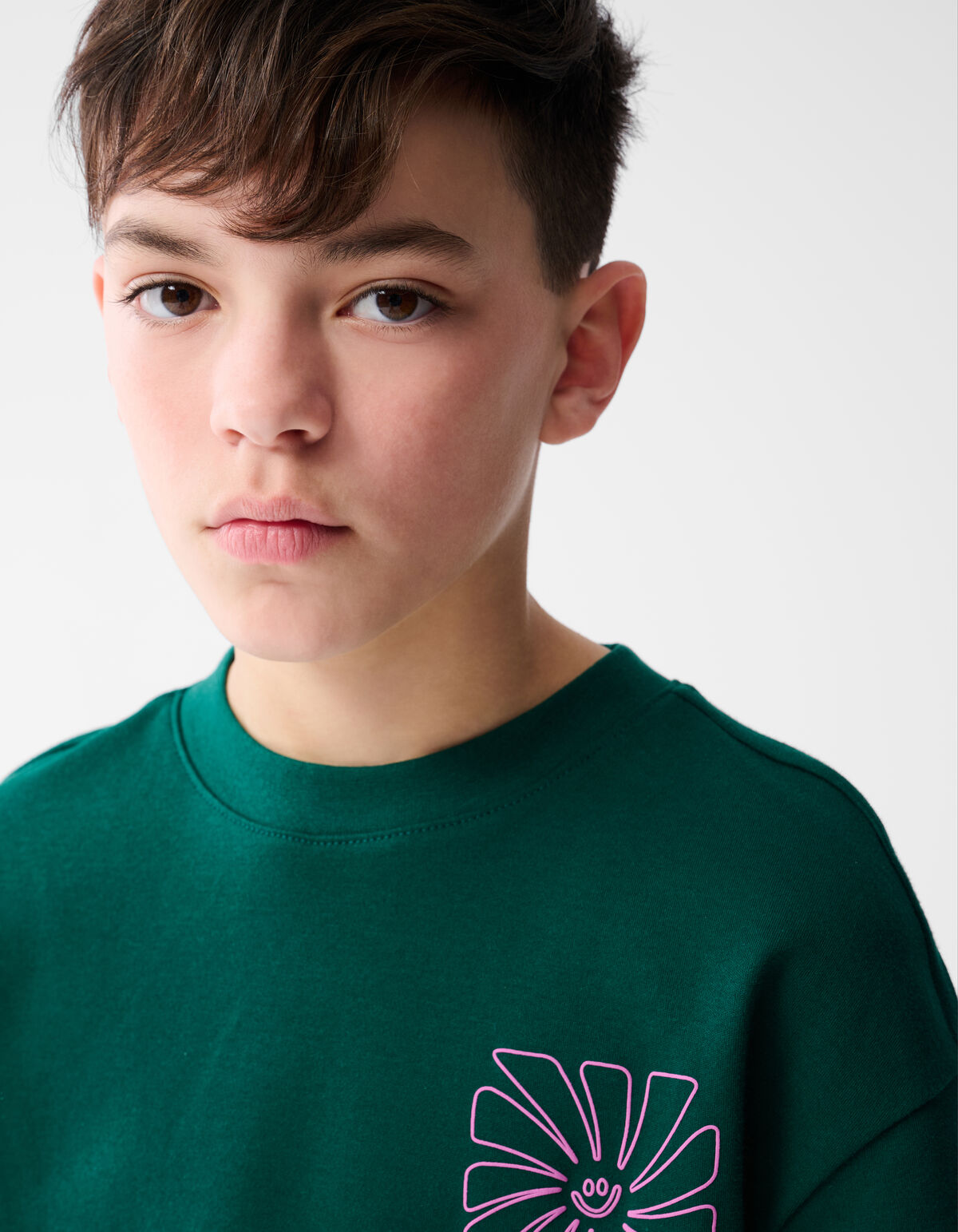 Happy Artwork T-shirt Dunkelgr&uuml;n SHOEBY BOYS