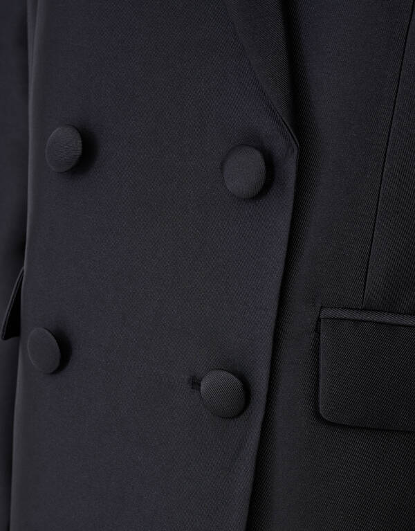 Oversized Satin Twill Blazer Black SHOEBY WOMEN