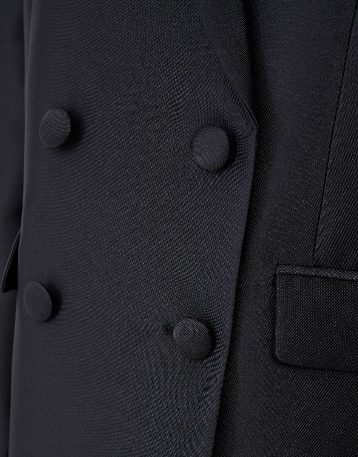 Oversized Satin Twill Blazer Black SHOEBY WOMEN