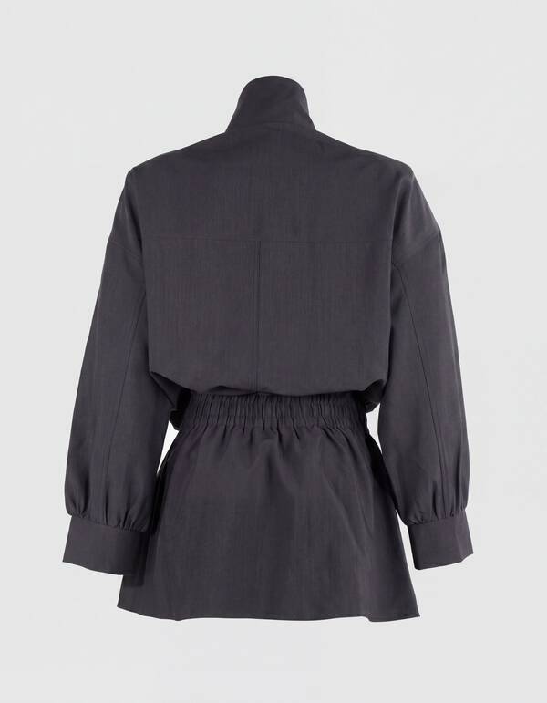 Peplum Kleid Dunkelgrau SHOEBY WOMEN