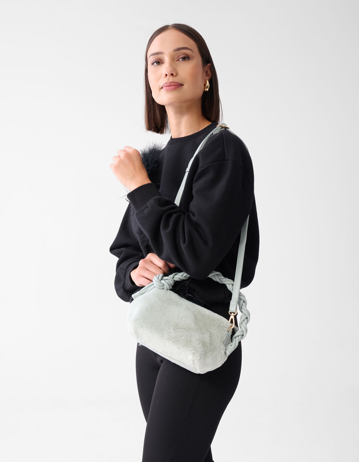 Flauschige Tasche hellblau SHOEBY ACCESSOIRES