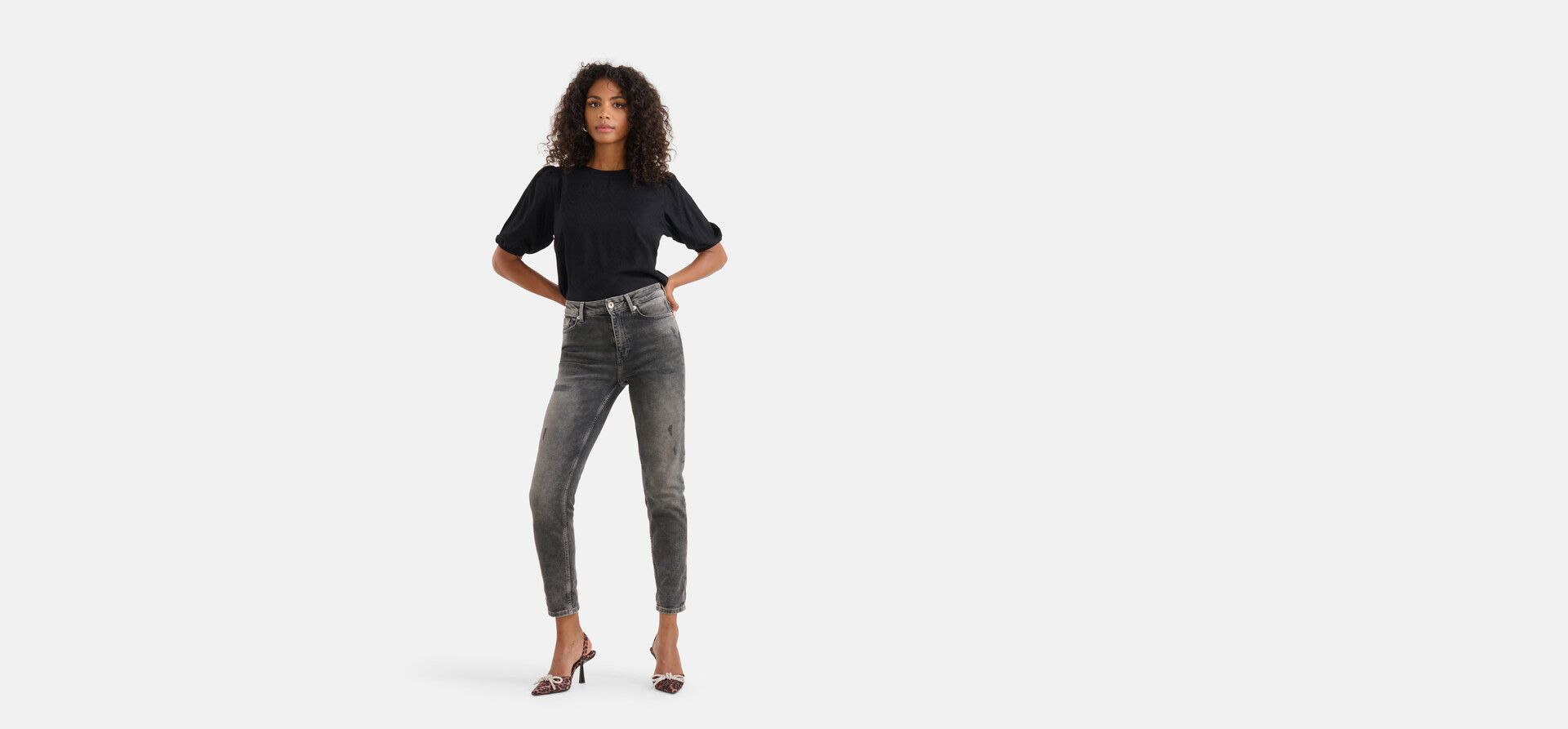 Mom Jeans Grau SHOEBY WOMEN