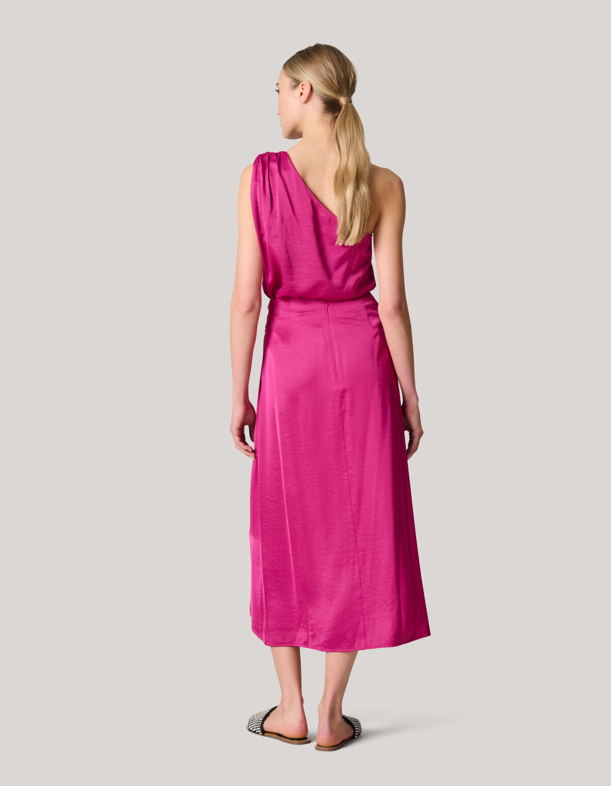 Pierced Satijnen One Shoulder Top Roze SHOEBY WOMEN