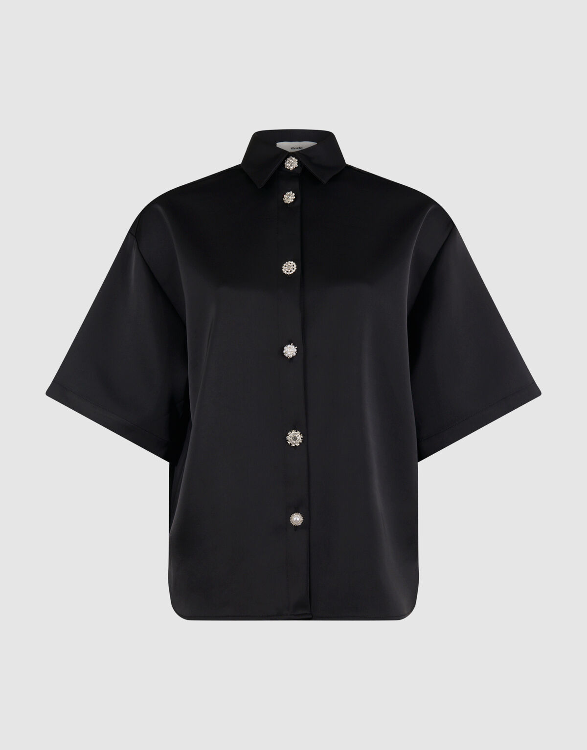 Übergroße Satinbluse Schwarz von Monica SHOEBY WOMEN