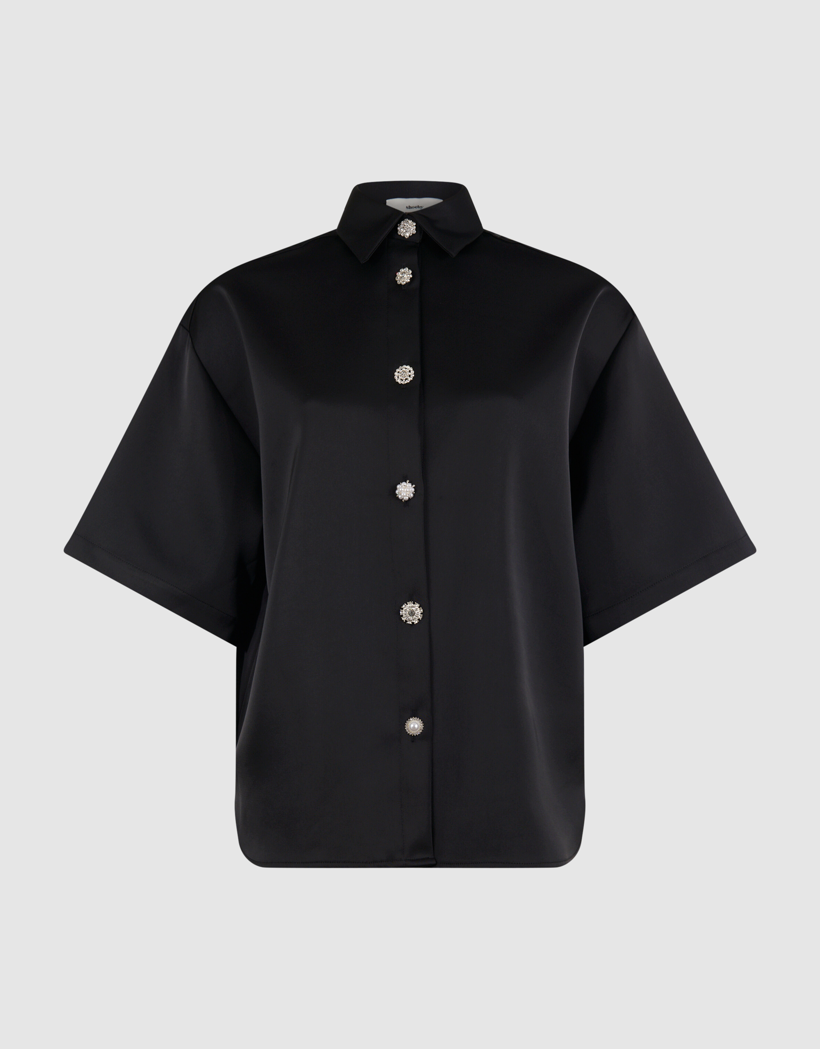 Übergroße Satinbluse Schwarz von Monica SHOEBY WOMEN