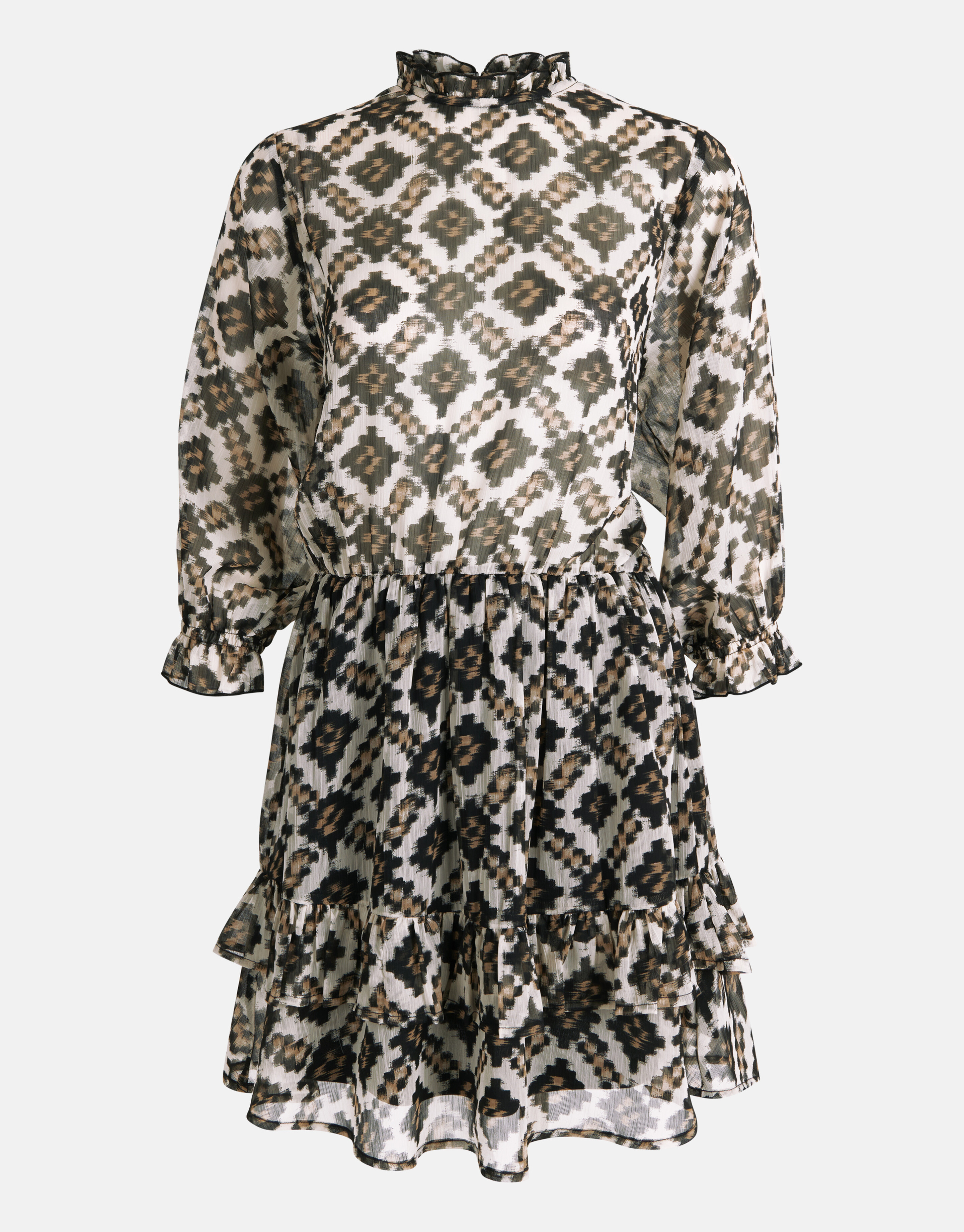 Printed Chiffon Kleid Beige SHOEBY WOMEN