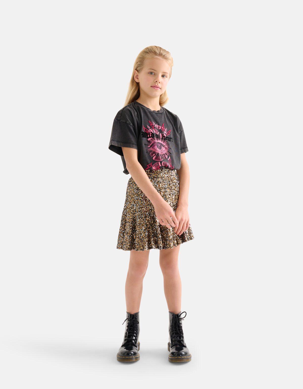 T-Shirt mit Artwork Dunkelgrau SHOEBY GIRLS