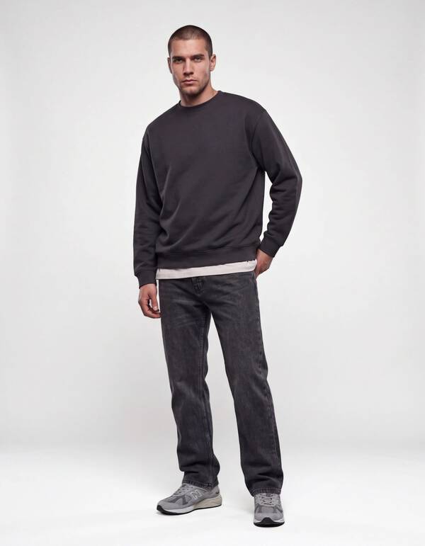 Crewneck Pullover Dunkelgrau SHOEBY MEN