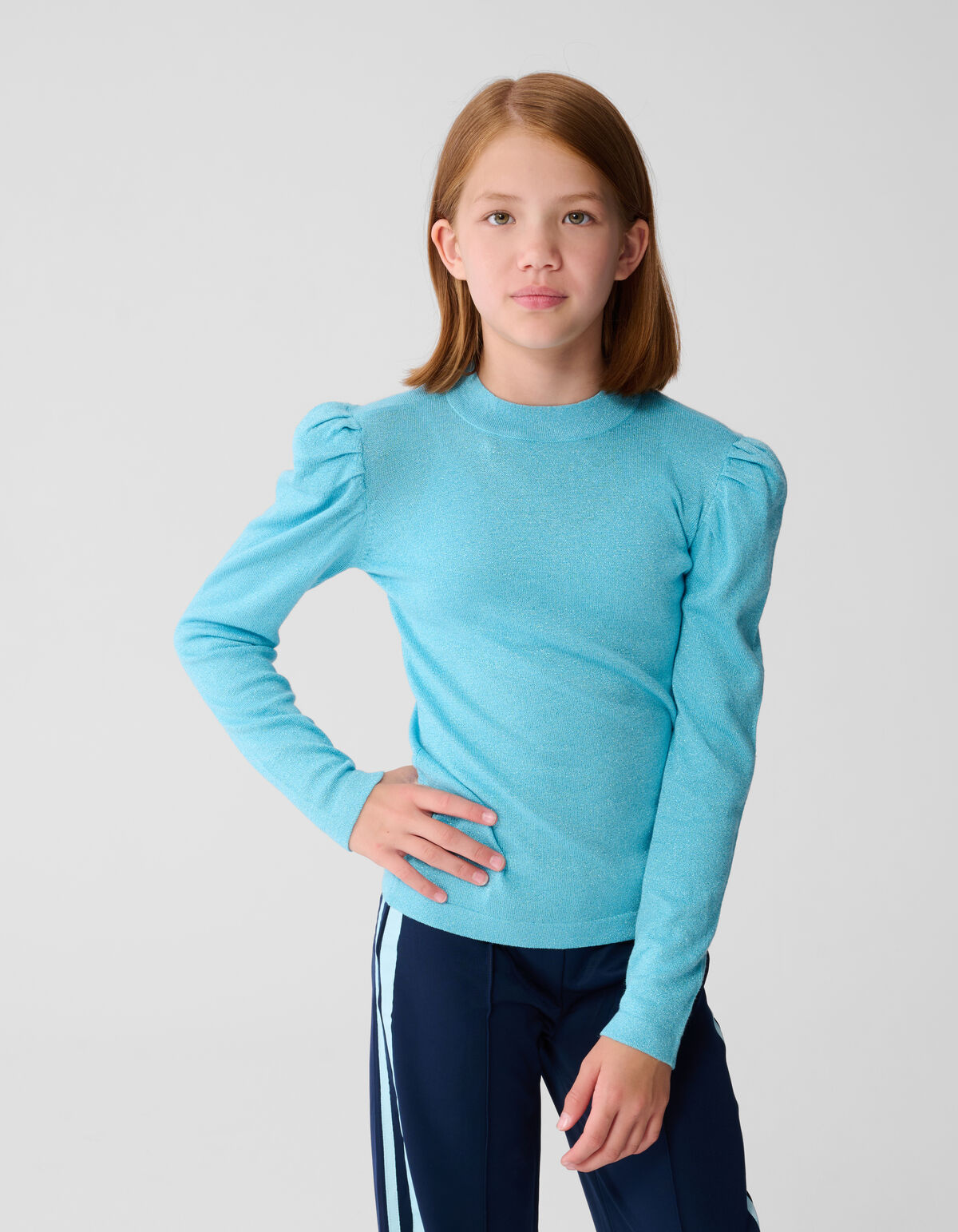 Glitzer Langarmoberteil Blau SHOEBY GIRLS