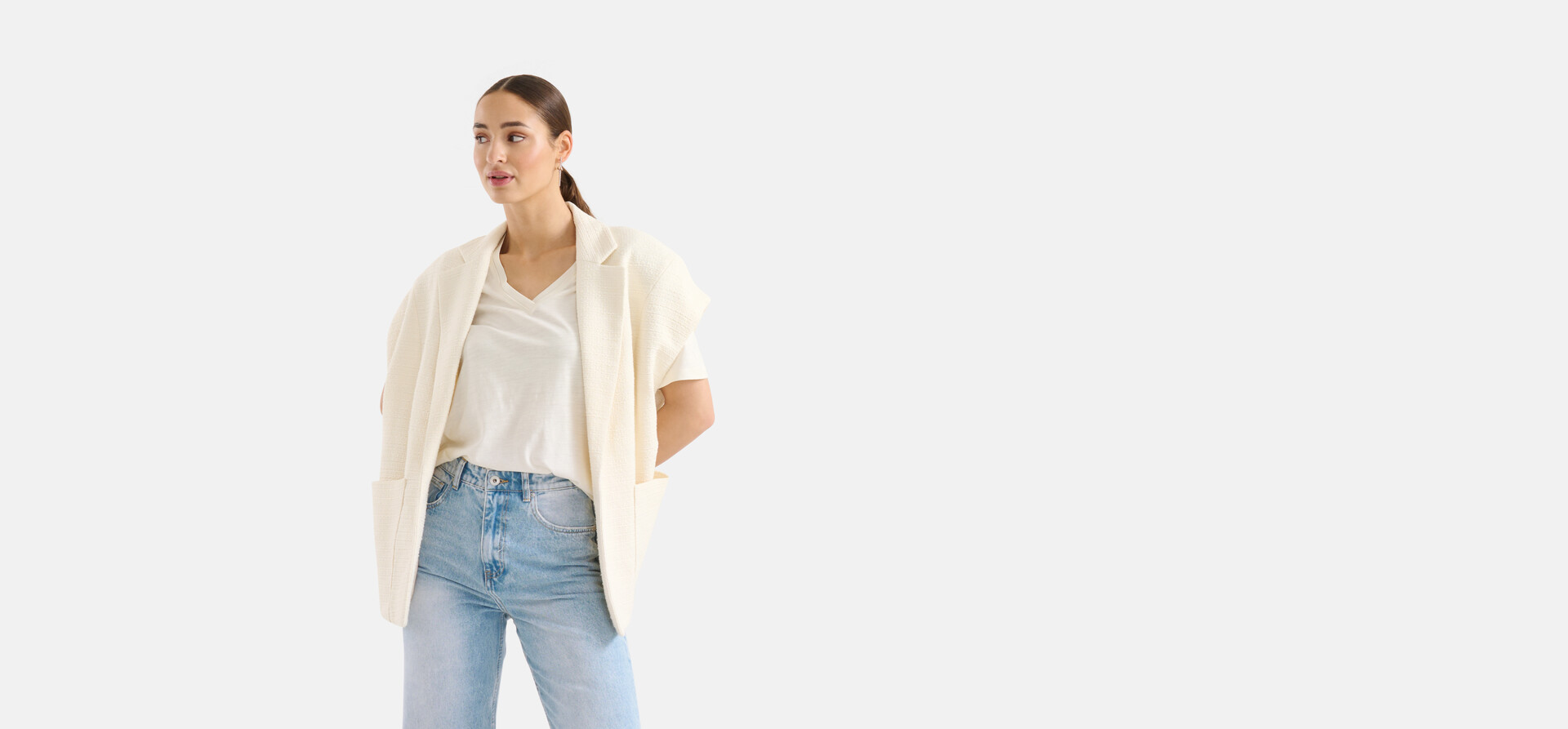 Übergroßes Gilet Off White SHOEBY WOMEN