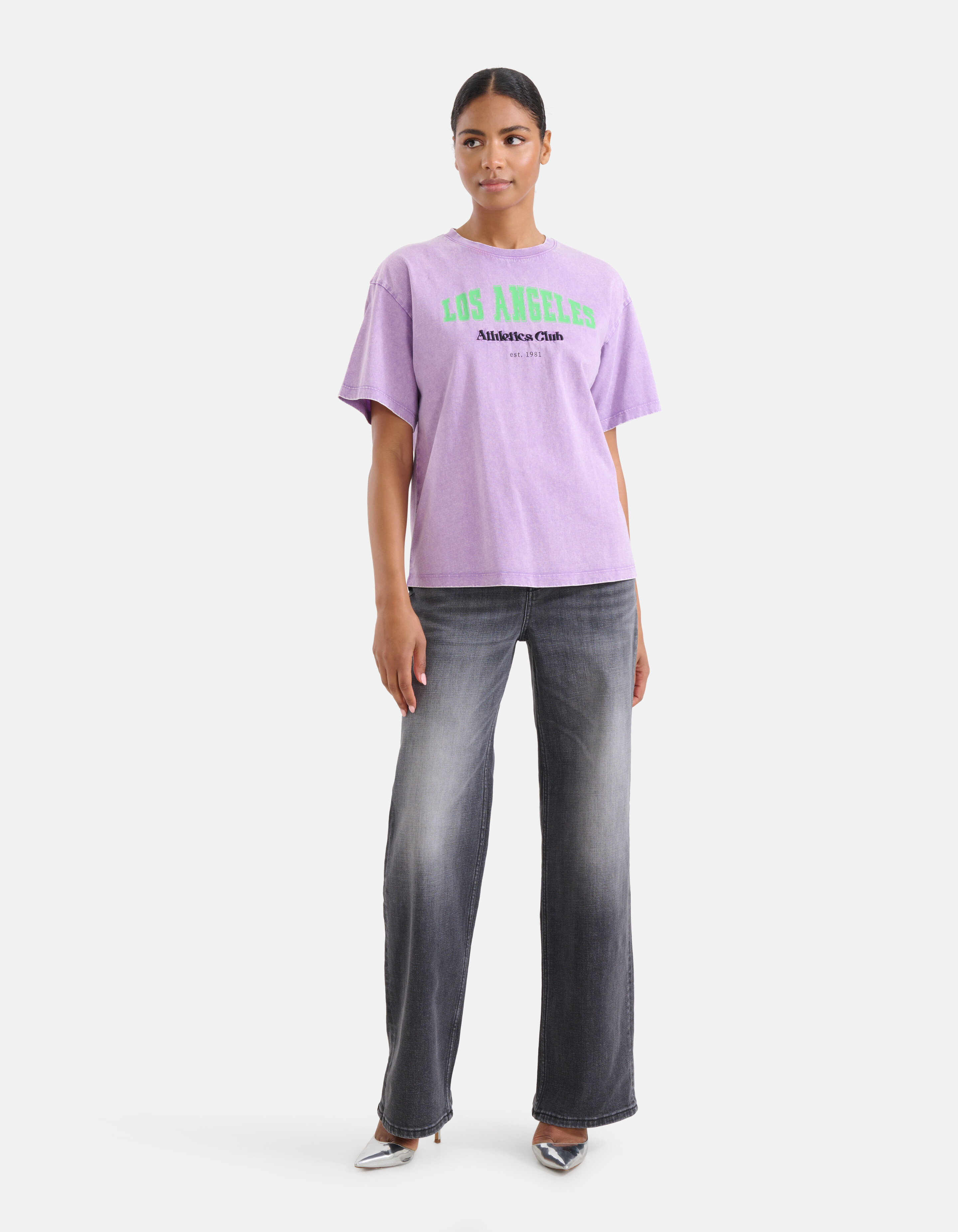 Washed Artwork T-shirt Paars SHOEBY WOMEN