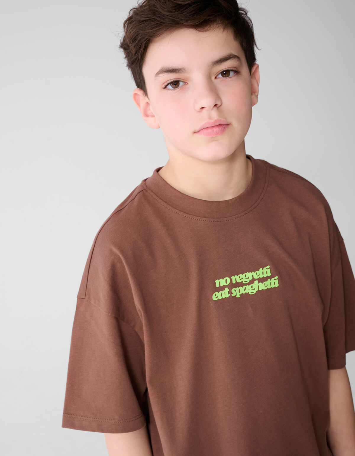 Spaghetti-Kunst T-Shirt Braun SHOEBY BOYS