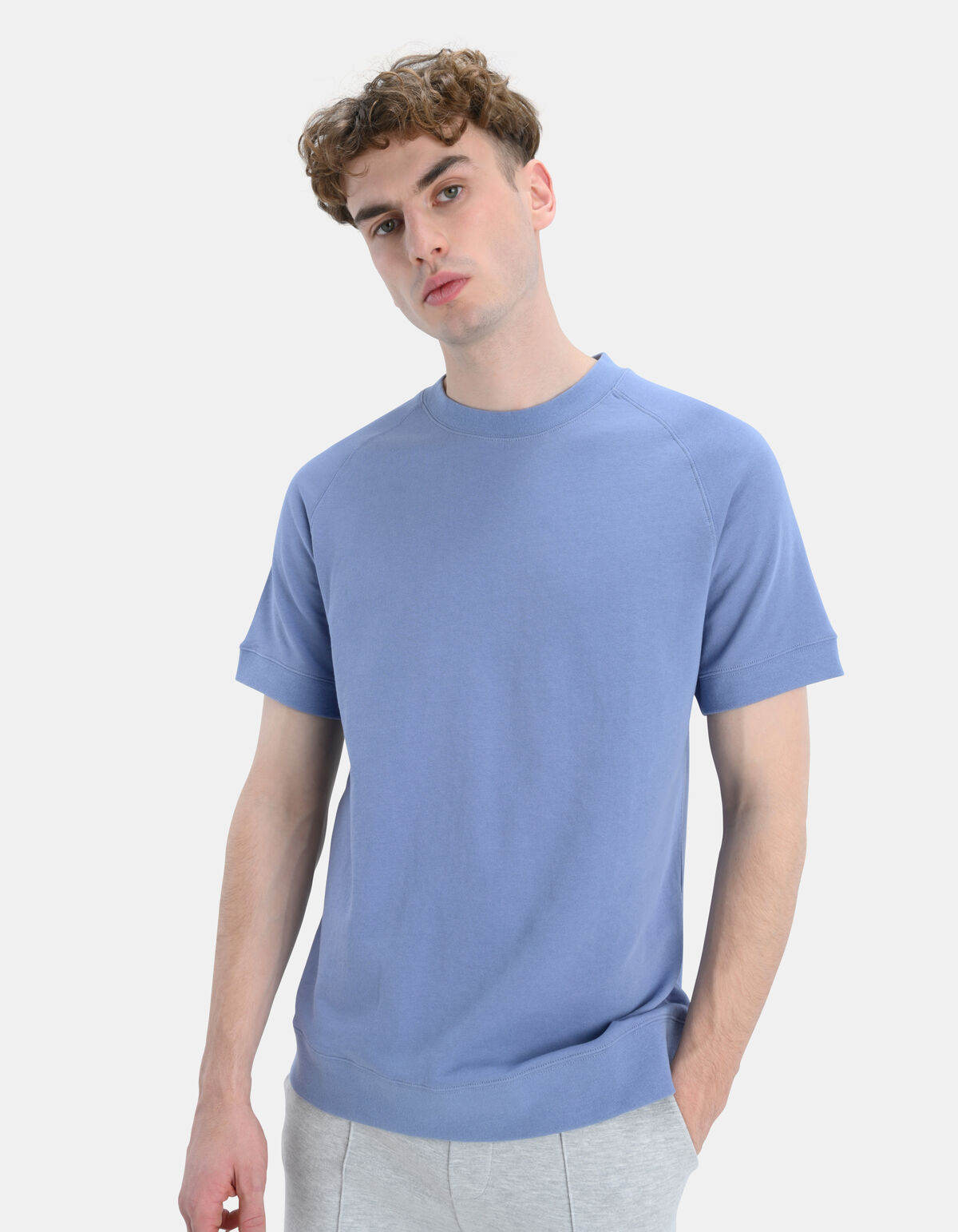 T-Shirt aus Sweatshirt-Stoff Blau REFILL