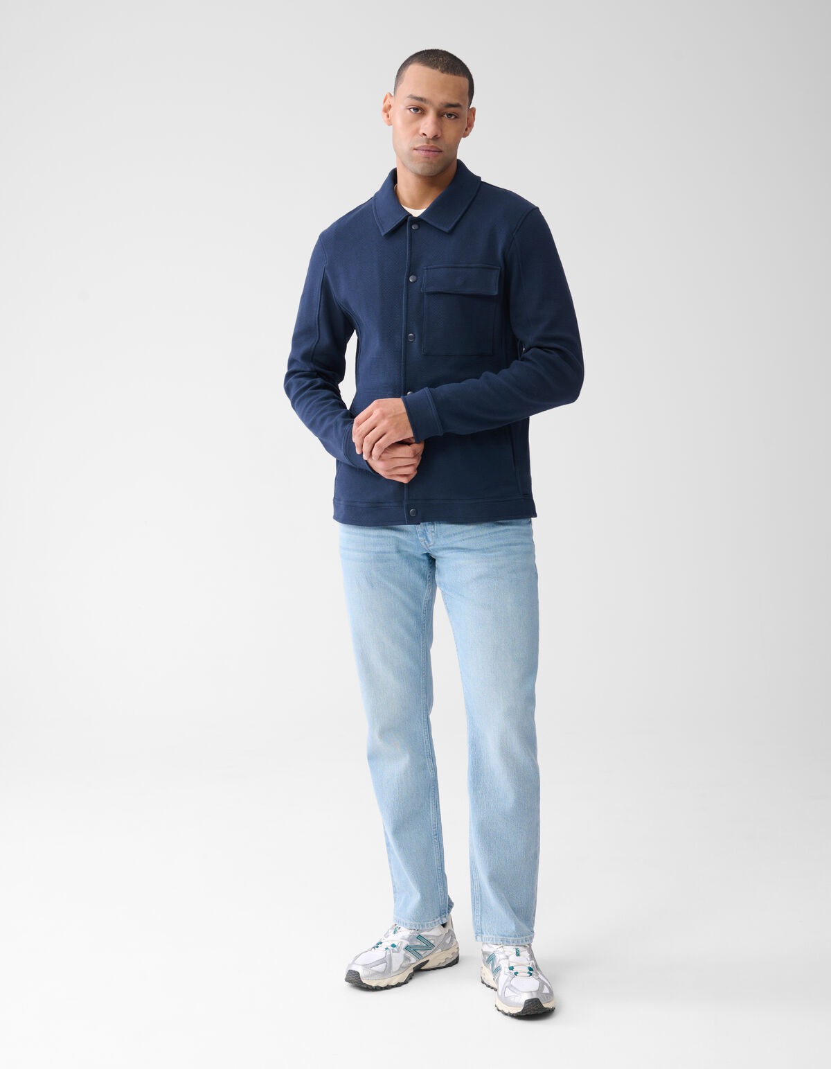 Piqu&eacute;-Jacke Dunkelblau SHOEBY MEN