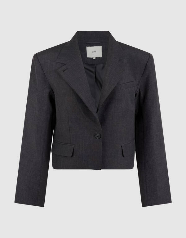 Cropped Eyelet Blazer Dunkelgrau SHOEBY WOMEN
