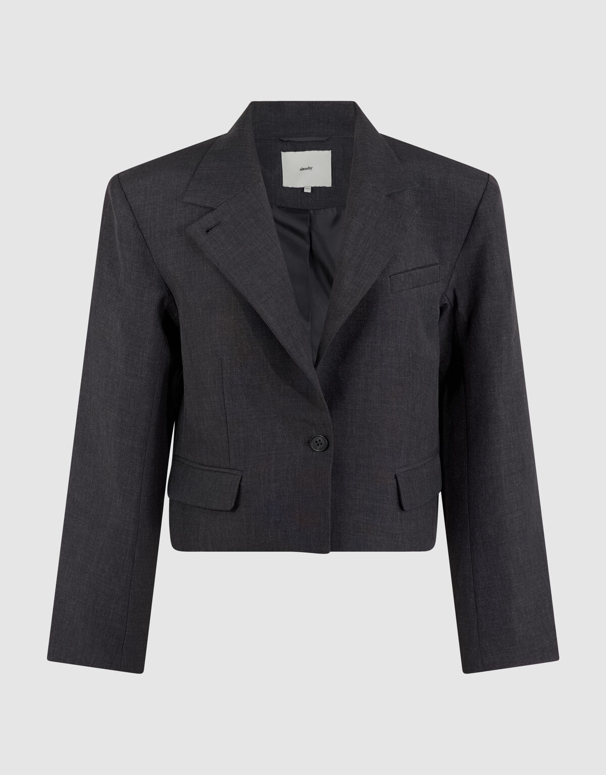 Cropped Eyelet Blazer Dunkelgrau SHOEBY WOMEN