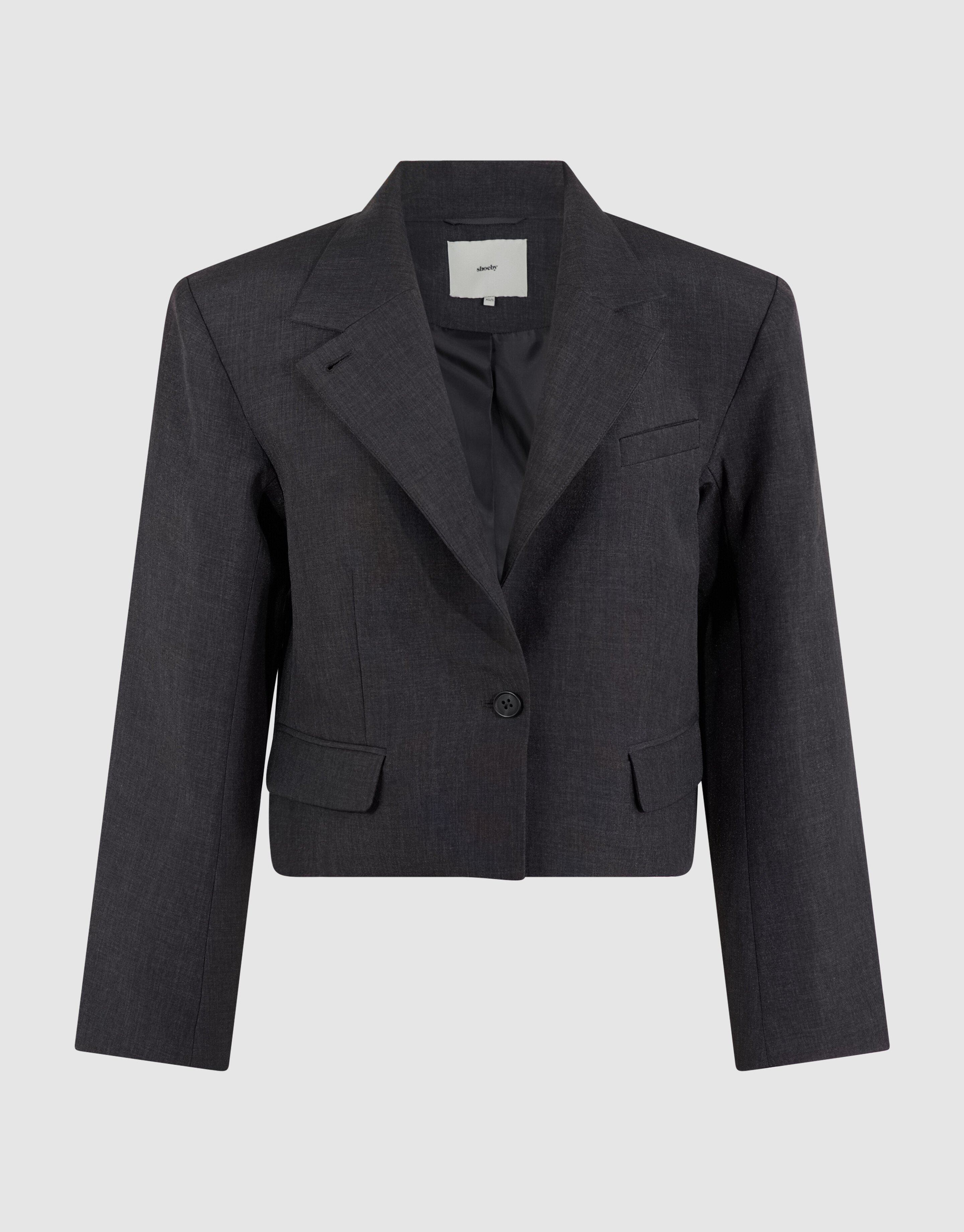 Cropped Eyelet Blazer Dunkelgrau SHOEBY WOMEN